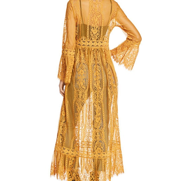 Band of Gypsies Jackets & Blazers - Yellow sheet lace duster.